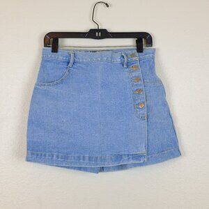 Womens vintage western denim jean skort skirt shorts size 28 size 29